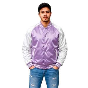 Veste universitaire en satin personnalisée pour homme, style streetwear, avec broderie, fabrication OEM, vente en gros de vêtements en marque privée - Product Image 6