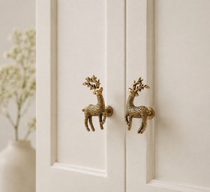 Tirador de cajón de metal AK Brass Deer con acabado dorado antiguo, tirador estándar para muebles de cocina y hogar, herrajes decorativos de lujo. - Product Image 1