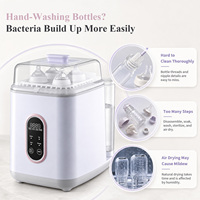 Habebe Lave-biberons électrique automatique 400W avec stérilisateur et sécheur, capacité 4 biberons, réservoir d'eau amovible 3L