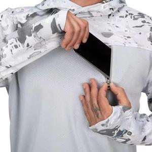 เสื้อฮู้ดตกปลาแขนยาวสำหรับผู้ชาย ป้องกันแสงแดด UPF30 ขายส่ง - Product Image 6