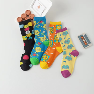 Creative Cartoon Style Socks for Women and Men Couple Sports Mid Calf Cotton Socks Spring Autumn Wholesale - Product Image 1