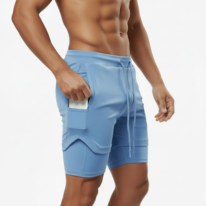 Shorts de sport double couche 2-en-1 à séchage rapide et respirants pour hommes – Idéal pour la gym, la course et l'entraînement – Édition éco-responsable – Offre spéciale - Product Image 3