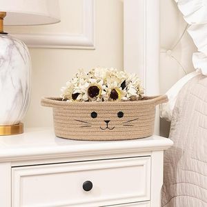 Cesta de Almacenamiento de Algodón Trenzado Hecha a Mano Personalizada al por Mayor para Escritorio, Cesta Plegable de Cuerda de Algodón para Juguetes - Product Image 1