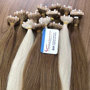 Extensiones de cabello de cinta plana vietnamita de súper alta calidad 100% cabello humano Rubio Natural sin desprendimiento listo para enviar - Product Image 1