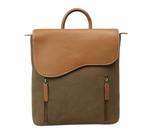 Canvas Leather <b>Backpack</b> Flap Design Casual Daypack Multi Pocket Travel Office <b>College</b> Stylish Lightweight <b>Backpack</b> Bag - Product Image 1