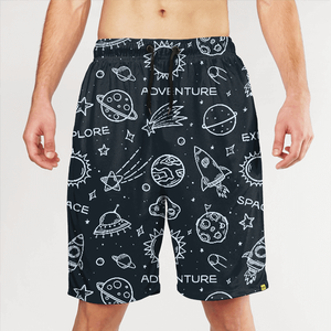 Pantalones Cortos Deportivos para Hombre con Estampado de Mancuernas, Cintura Elástica, Transpirables, para Fitness y Entrenamiento, Diseño en Blanco y Negro - Product Image 3
