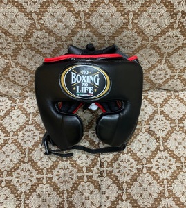 No Boxing No Life, casque de protection pour l'entraînement de boxe en cuir véritable, visière transparente, réglable, casque de protection personnalisé pour adultes - Product Image 1
