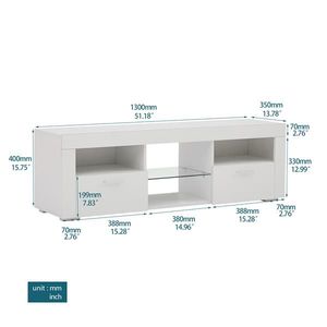 Alto bianco lucido Morden LED-Lit TV Stand assemblato per salotto o camera da letto mobile anteriore alto bianco lucido - Product Image 5