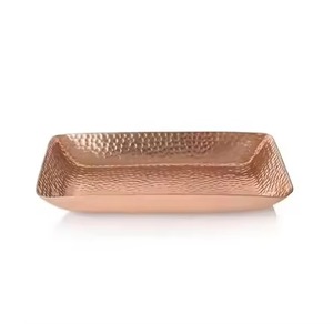 <b>Copper</b> Serving Tray Classic Serving Platter for Snacks Tea Coffee Drinks in Kitchen Dining <b>Table</b> and Party Hosting Use - Product Image 3