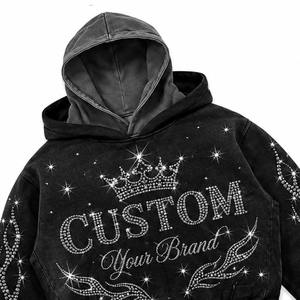 Vente en gros de sweats à capuche personnalisés avec étiquette de taille, en polaire oversize, pour collections de vêtements de détail américaines, faible MOQ - Product Image 3