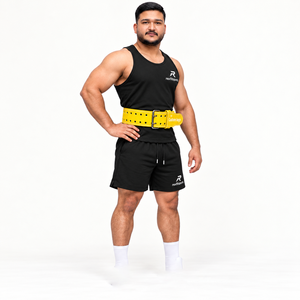 Ceinture de musculation en cuir avec logo personnalisé, boucle à double ardillon, équipement de musculation, fournisseur OEM en gros, équipement de fitness, sports - Product Image 1