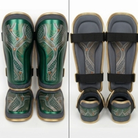Protège-tibias en néoprène blanc avec fermeture auto-agrippante réglable, équipement de protection pour la boxe, unisexe pour adultes, couleur unie, design de protège-tibias