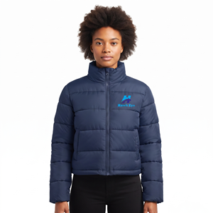 Vestes courtes en coton personnalisées pour femmes, à manches longues, amples, avec poches, fermeture éclair, style doudoune - Product Image 5