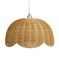 Lampe suspendue en rotin naturel artisanal de luxe, forme de dôme festonné, pour la décoration intérieure, salon, hôtel, restaurant