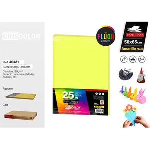 Carta Fluorescente Gialla 50*65cm, Carta Artigianale Fluorescente Giallo Fluor - Product Image 1