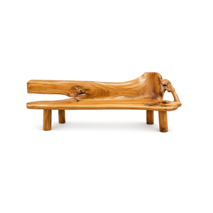 ARTERRA Natural Edge Teak Wood <b>Bench</b> Hand Carved Outdoor Patio Seating Rustic Modern Design Durable 2 Person Long <b>Bench</b> - Product Image 1