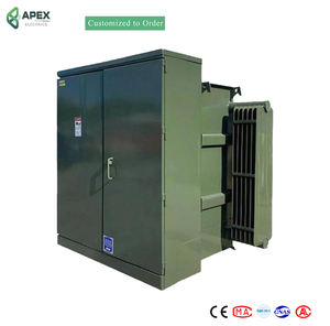 שנאי תלת פאזי 2500kVA להתקנה על משטח, 34.5kV 35kV להעלאת מתח, עבור חיבור לרשת של תחנות רוח, תחנות סולאריות פוטו-וולטאיות, התקנה על משטח, תקן ANSI - Product Image 1