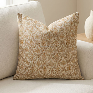 Funda de Almohada Decorativa con Estampado Floral en Bloque, Color Gris, Estilo Escandinavo, Decoración Rústica para el Hogar - Product Image 3