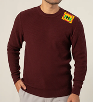 Suéter de punto casual de lana sólida para hombre, con cuello tipo almohada, estampado digital personalizado, venta al por mayor para negocios, barato, para invierno