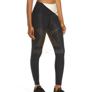 Vêtements de sport, faible MOQ, pantalons de yoga personnalisés pour femmes, taille élastique de haute qualité, couleur unie, mi-longueur, écologiques, respirants, en Spandex/Polyester - Product Image 5