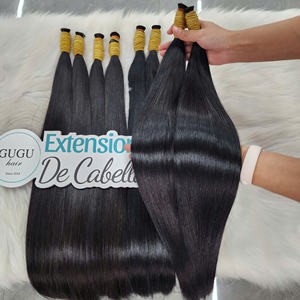 Precio al por mayor: Extensiones de cabello virgen 100% vietnamita de primera calidad, liso natural, a granel, 16-32 pulgadas, súper doble densidad. - Product Image 5