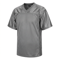 Jersey Sepak Bola Unisex V-Neck Lengan Pendek Bahan Mesh Penyerap Keringat 100% Poliester Warna Solid Dewasa Regular Fit Semua Musim