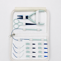 Kit d'outils pour extensions capillaires TEEJAY, très vendu, pinces, ciseaux, clips, outil d'installation et de retrait en acier inoxydable, finition arc-en-ciel