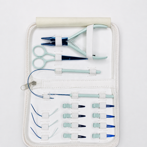 Kit d'outils de pose d'extensions capillaires préféré des coiffeurs : pinces métalliques, ciseaux, clips, ensemble d'installation et de retrait, couleur rose, outils faits à la main - Product Image 5