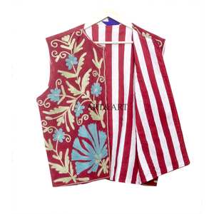 Chaqueta informal de verano/invierno para mujer, estilo indio, de algodón cotrize con bordado floral, con chaleco sin mangas para dama de honor. - Product Image 4