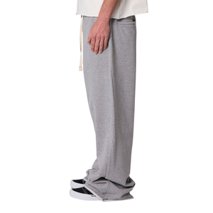 customized mens baggy <b>fleece</b> <b>trousers</b> wide leg pants drawstring waist open hem streetwear bottoms small logo sweatpants relaxed - Product Image 5