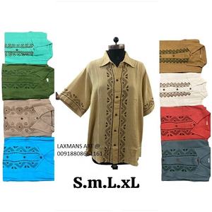 เสื้อเชิ๊ตผ้าฝ้ายสไตล์ฮิปปี้จากอินเดียพิมพ์ลายโบฮีเมียน kurta เย็บปะติดปะต่อกันเสื้อสไตล์เนปาลิ kurta จากอินเดีย - Product Image 2