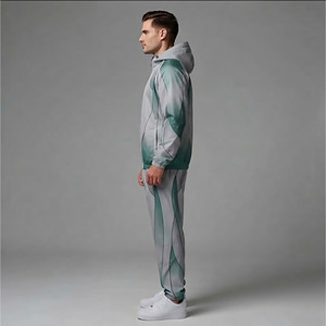 Ensemble de survêtement en nylon color block pour homme, veste à capuche oversize, pantalon large, streetwear, coupe-vent, tenue deux pièces - Product Image 2