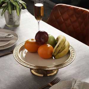Perfect Centre piece Classic Metal Cake <b>Stand</b> with Greek Key Pattern Silver Base and Black Tray for Decoration - Product Image 6