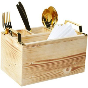 Nouveau support à couverts multifonctionnel en bois, porte-épices et support à cuillères en bois avec porte-serviettes en papier pour table à manger - Product Image 1