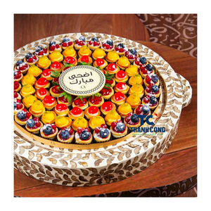 Vente en gros de plateau de perles de mère vietnamiennes traditionnelles écologiques Dessert Ramadan Eid couleur personnalisée décor durable - Product Image 1