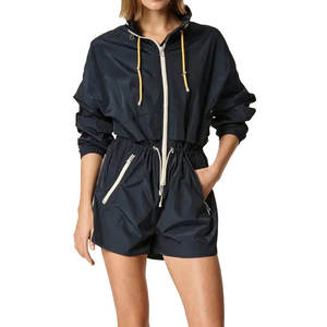 Women Solid Casual Windbreaker Shorts Set Stand Collar Lightweight Breathable Eco-Friendly High Quality Customizable Active Wear - Product Image 1
