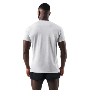 Chemise à manches courtes pour homme en coton gris chiné confortable et de qualité supérieure, idéale pour les tenues décontractées, la gym et les vêtements de sport tendance, vente en gros - Product Image 2