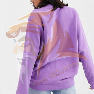 <b>Drop</b>-shoulder Women's Winter Spring Autumn Hooded Sweatshirt Casual Pocket Loose Fit Style 100% Cotton Customizable Hoodie - Product Image 2