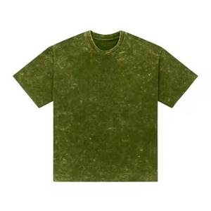 T-shirt unisexe en coton épais délavé coupe classique style streetwear pour homme, qualité supérieure, personnalisable OEM sur le devant, respirant, manches courtes - Product Image 2