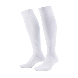 Chaussettes hautes pour hommes, couleur unie blanche, en coton tricoté, respirantes, chaussettes de sport, à porter au printemps - Product Image 1