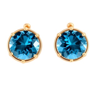 Pendientes de tuerca azul para mujer Pendientes de tuerca de boda de color plateado Vintage para mujeres y niñas - Product Image 1
