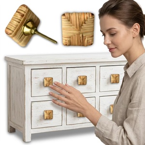 Poignée de meuble en rotin tressé de style industriel Ba Square, écologique, pour tiroir, commode, maison, bureau, entrepôt, villa - Product Image 4