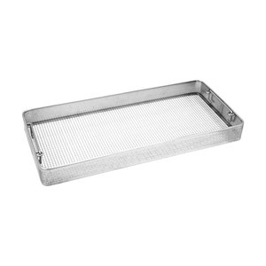 Medical Grade Reusable Surgical Instrument Tray Stainless Steel Wire <b>Mesh</b> Sterilization <b>Basket</b> Set 2 Pcs Tilt Handles - Product Image 5