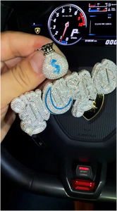 Colgante de letra de moissanita estilo hip hop, plata 925, cadena completamente cubierta de moissanitas, colgante de moissanita personalizado con nombre para hombres y mujeres - Product Image 5