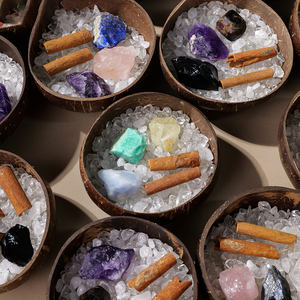 Set de Limpieza de Cristal de Cuarzo LANJO con Cuenco de Coco, 200 Mallas de Virutas de Cuarzo y Varillas de Canela para Meditación y Sanación Energética - Product Image 2