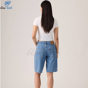 Custom Logo Women Denim <b>Shorts</b> High Quality Stretch High Waist Jean <b>Shorts</b> Supplier OEM ODM Wholesale Price - Product Image 5