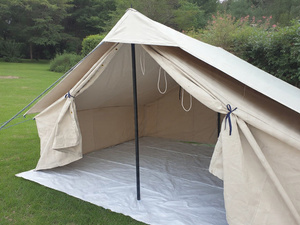 <b>Canvas</b> Camping Tent Rectangular Shape Rainproof Windproof 2 Door Aluminum <b>Frame</b> Four-season Emergency Shelter Large Space - Product Image 3