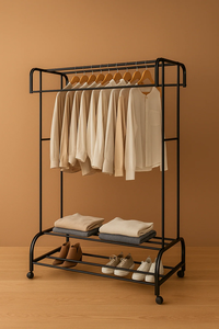 Perchero de Esquina Metálico Resistente para Interiores con 3 Estantes, Fácil de Montar, Soporte para Almacenamiento de Ropa - Product Image 3
