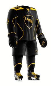 Matte carbon black <b>electric</b> yellow team <b>kit</b> featuring thermal ice hockey undergarments and odor resistant ice hockey wear - Product Image 2