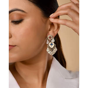 Pendientes de Plata Meera Jaipur Aarohi Modelo MTER525 Hechos en India - Product Image 1